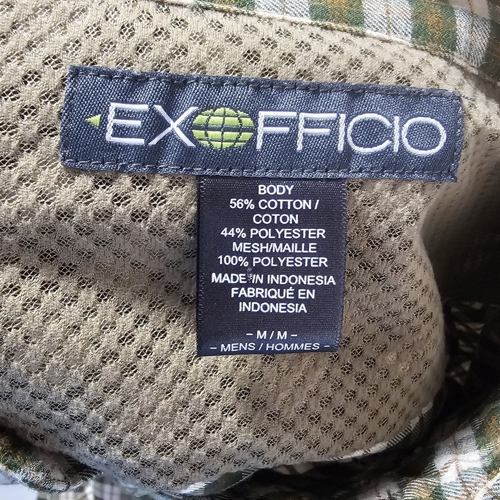 ExOfficio Plaid Flannel Long Sleeve Button Up Shirt Men's Medium Travel Shirt - Picture 11 of 11